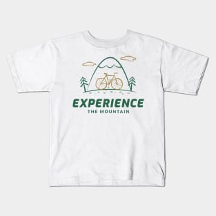 experience the mountain mountain biking Kids T-Shirt